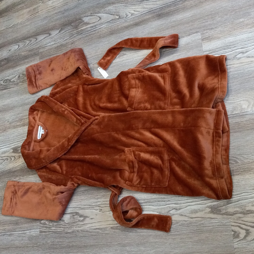 Amazon Essentials Cozy Brown Women's Robe Size XS - Picture 7 of 10